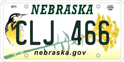 NE license plate CLJ466