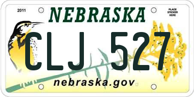 NE license plate CLJ527