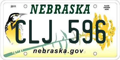 NE license plate CLJ596