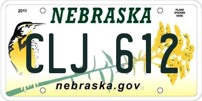 NE license plate CLJ612