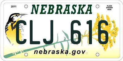 NE license plate CLJ616