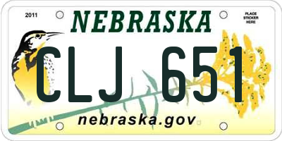 NE license plate CLJ651