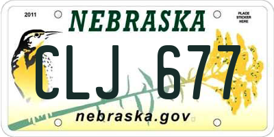 NE license plate CLJ677