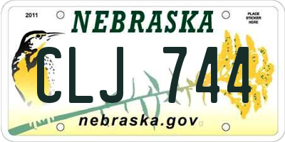 NE license plate CLJ744