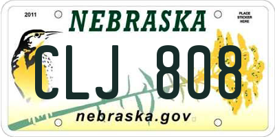 NE license plate CLJ808