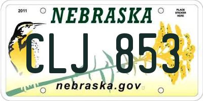 NE license plate CLJ853