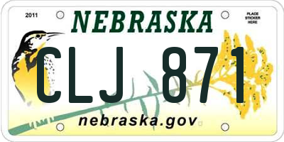 NE license plate CLJ871