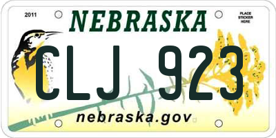 NE license plate CLJ923
