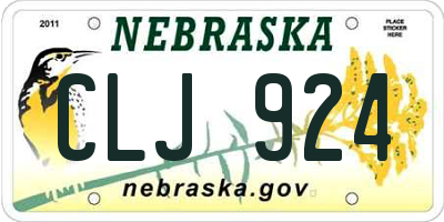 NE license plate CLJ924