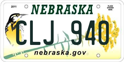 NE license plate CLJ940