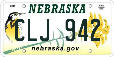 NE license plate CLJ942