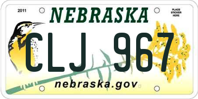 NE license plate CLJ967