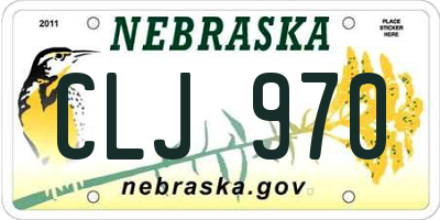 NE license plate CLJ970