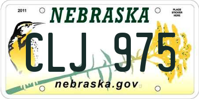 NE license plate CLJ975