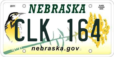 NE license plate CLK164