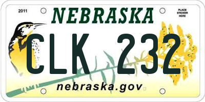 NE license plate CLK232