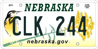 NE license plate CLK244