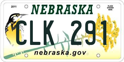 NE license plate CLK291