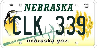 NE license plate CLK339