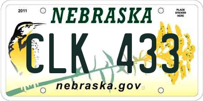 NE license plate CLK433