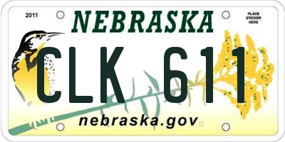 NE license plate CLK611