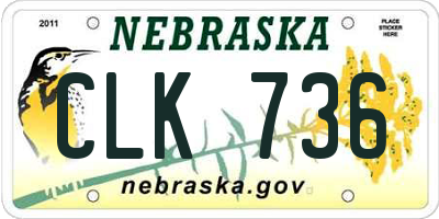 NE license plate CLK736