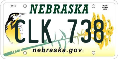 NE license plate CLK738