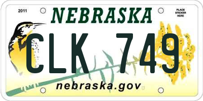 NE license plate CLK749