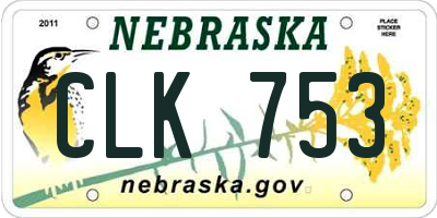 NE license plate CLK753