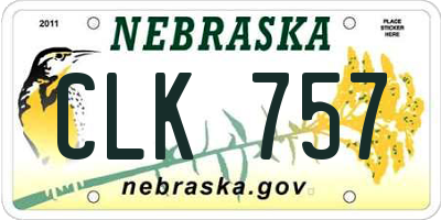 NE license plate CLK757