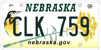 NE license plate CLK759