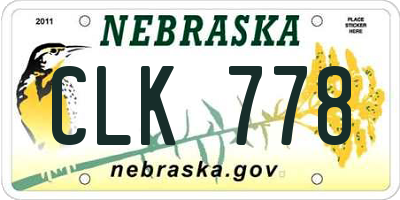 NE license plate CLK778