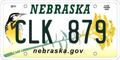 NE license plate CLK879