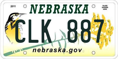 NE license plate CLK887