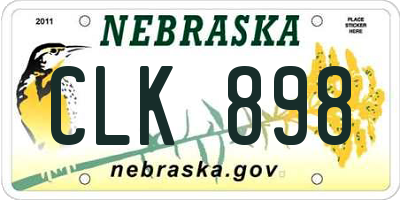 NE license plate CLK898