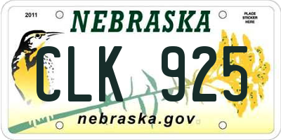 NE license plate CLK925