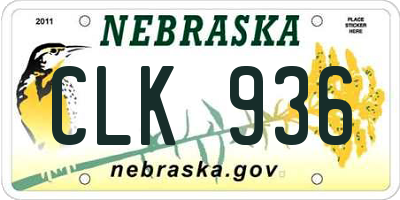 NE license plate CLK936