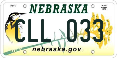 NE license plate CLL033