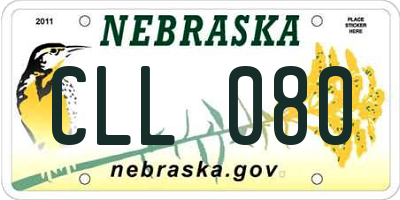 NE license plate CLL080