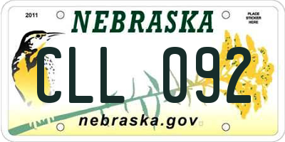 NE license plate CLL092