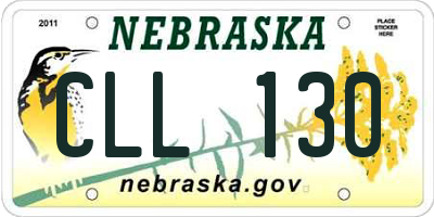 NE license plate CLL130