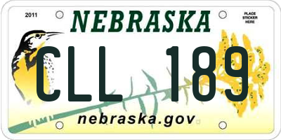 NE license plate CLL189