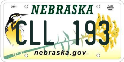 NE license plate CLL193