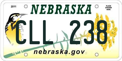 NE license plate CLL238