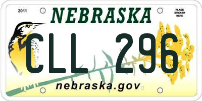 NE license plate CLL296