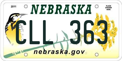 NE license plate CLL363