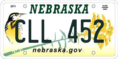 NE license plate CLL452