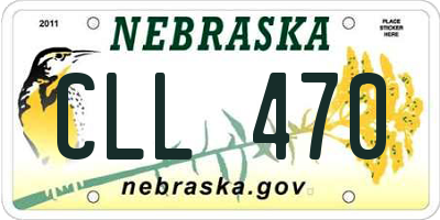 NE license plate CLL470