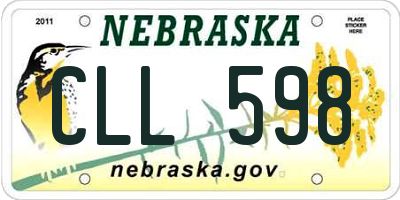 NE license plate CLL598