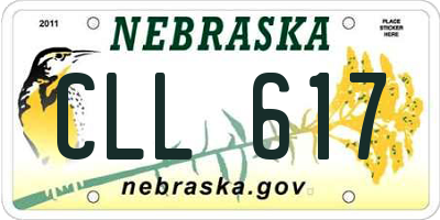 NE license plate CLL617
